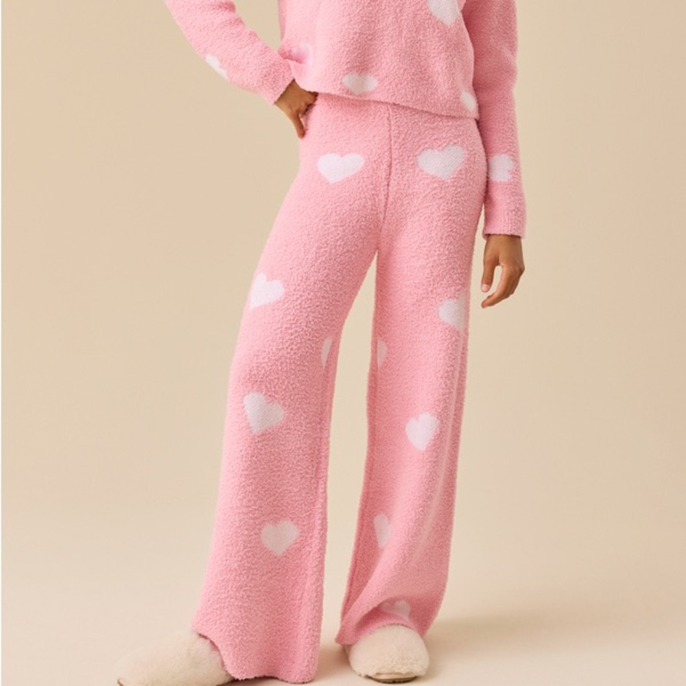 altard state pink fuzzy heart pants